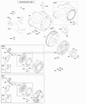 Blower HousingShrouds Flywheel Rewind Starter Diagram and Parts List for 205412-0230-B9  Briggs and Stratton Engine